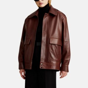 maroon-lambskin-leather-trucker-jacket-unisex
