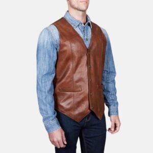 mens-brown-leather-vest