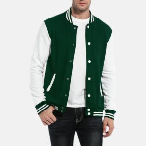 mens-green-and-white-slim-fit-letterman-baseball-bomber-jackets