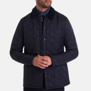 Mens Navy Blue Quilted Parachute Jacket