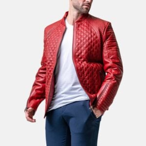 mens-red-croco-quilted-bomber-leather-jacket