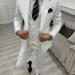 White Formal 3 Piece Suit For Men