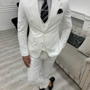White Formal 3 Piece Suit For Men