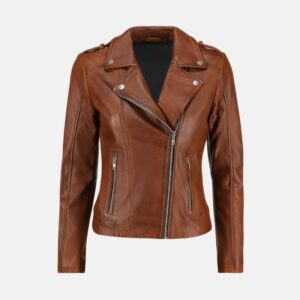 womens-brown-leather-biker-jacket