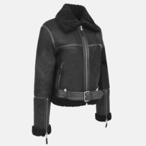 womens-sheepskin-belted-black-leather-aviator-jacket-women