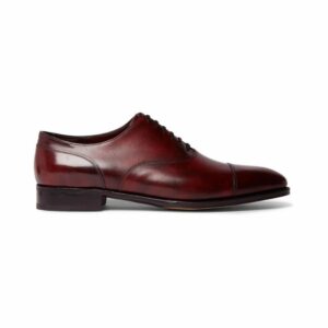 Cap-Toe-Oxford-Leather-Burgundy-Shoes-Mens