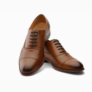 Toe Cap Leather Oxford Mens Tan Shoes