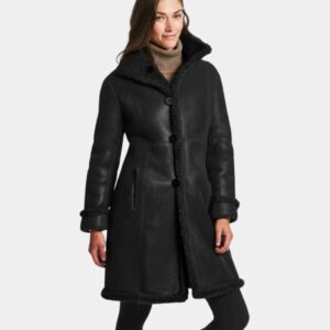 Womens-Black-Sherling-Leather-Jacket