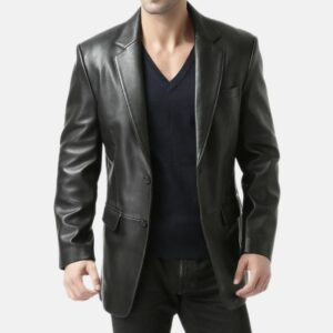 mens-black-leather-blazer