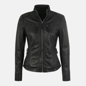 womens-black-leather-cafe-racer