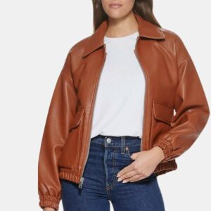 bomber women's leather jacket
