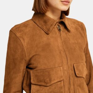 bomber suede leather jacket