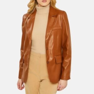 Brown Womens Leather Blazer