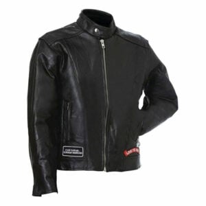 American Eagle Logo Motorcycle Black Leather Jacket Mens