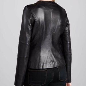 Slim Fit Black Womens Leather Motorcycle Jacket