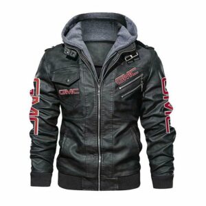 GMC Leather Jacket With Hood - Trendy Jacket