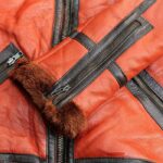 Orange Leather Brown Shearling Aviator Jacket - Trendy Jacket